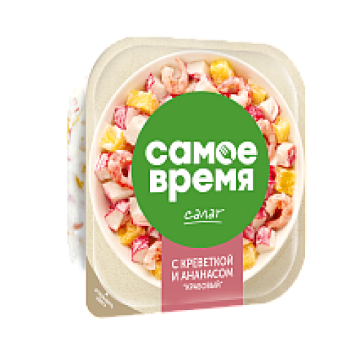 Салат крабовый с креветками и анансами 1/150