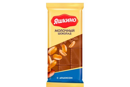 Молочный шоколад Яшкино с арахисом 90гр
